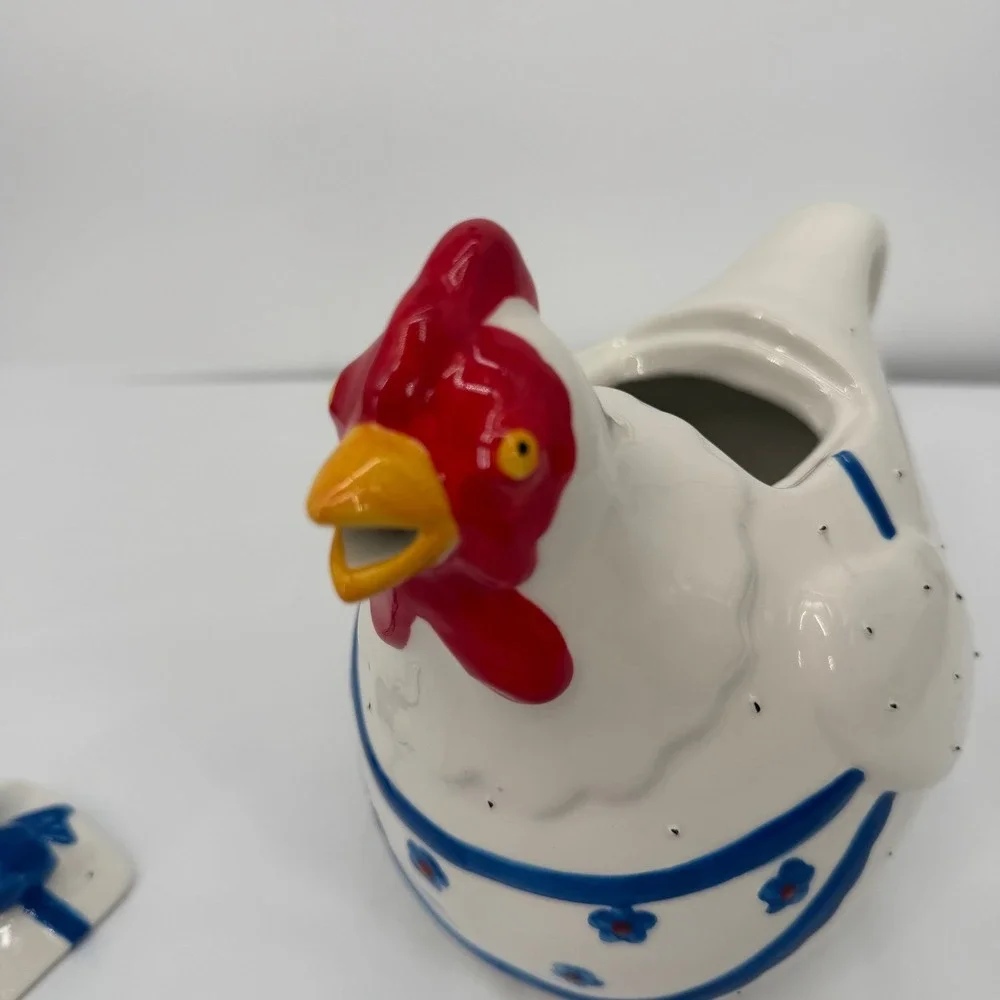 Casa‎ Vero by ACK Ceramic Chicken Hand Painted Farmhouse Kitchen Canister